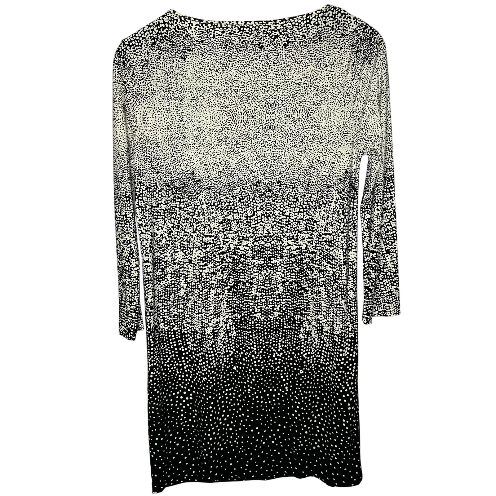 Tibi Ombre Splotched Polka Dot Shift‎ Black White Small Semi Formal 3/4 Sleeve - Image 5