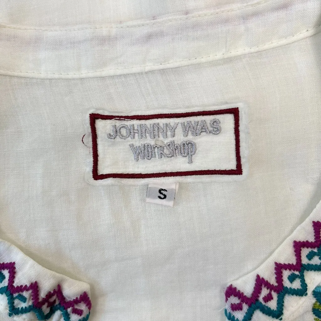 NWOT Johnny Was Embroidered 100% Ramie Nandi Flare Sleeve Tunic Dress Size S - Image 9