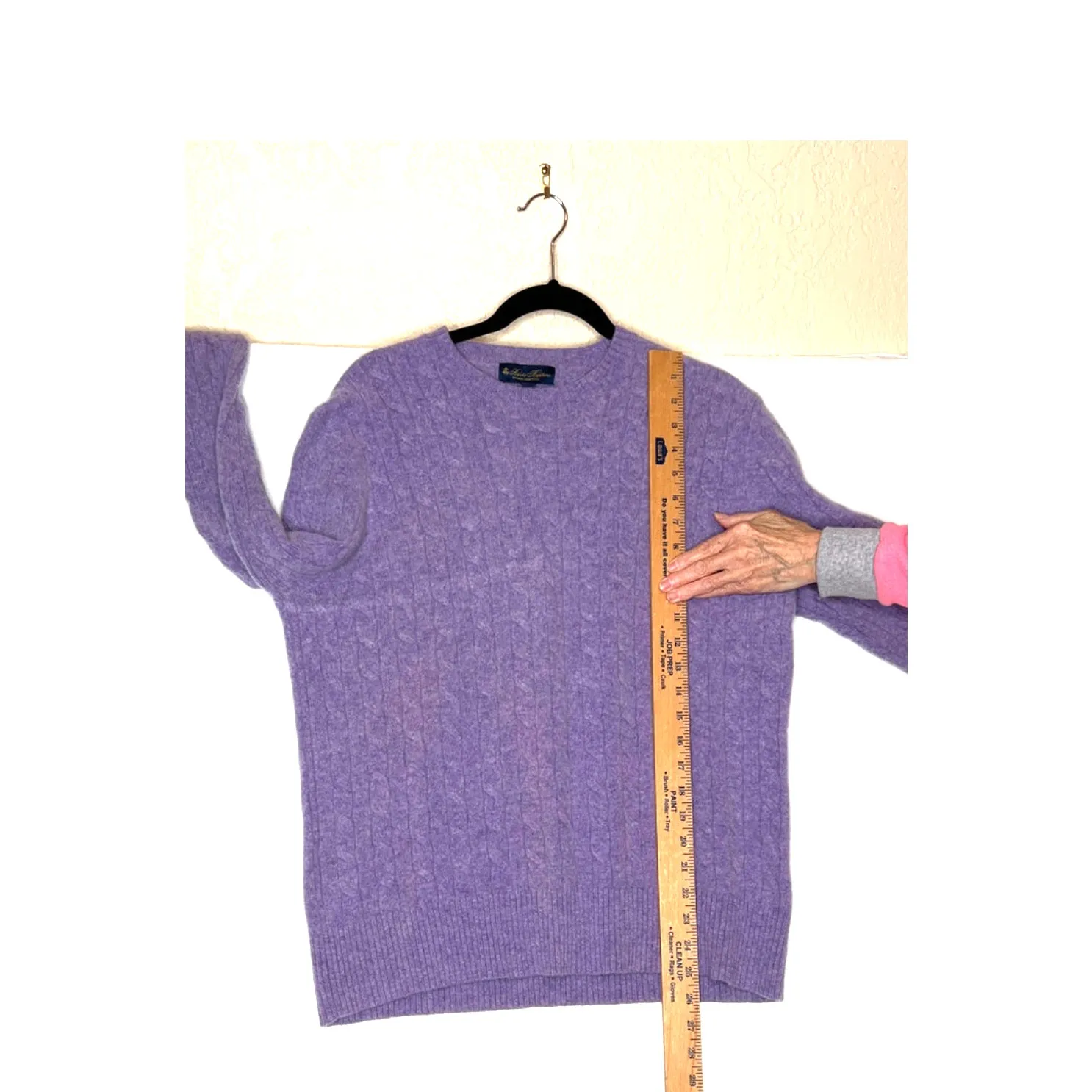 Brooks Brothers size XXL sweater purple 100% lambswool cable knit soft office - Image 4