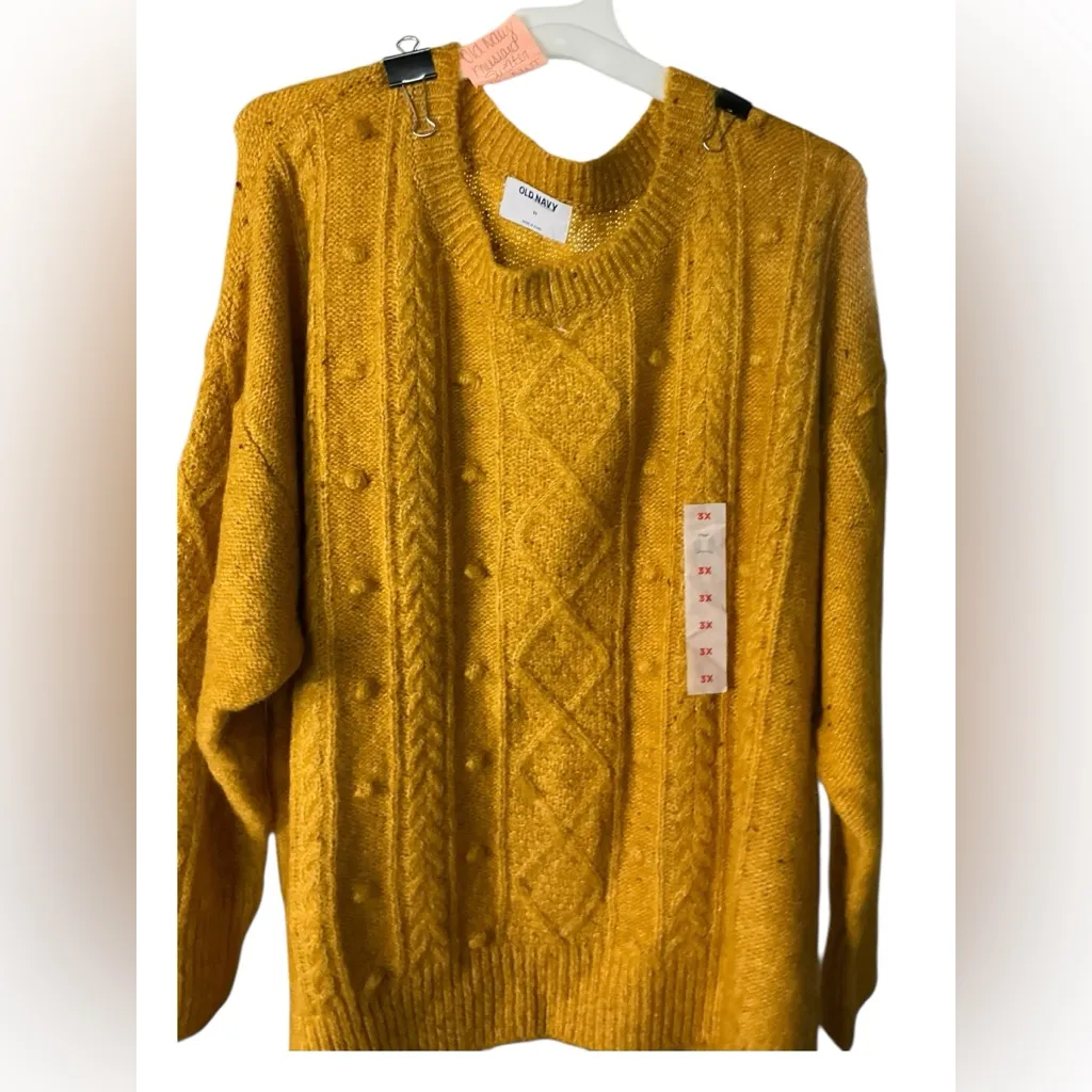 Old Navy Women's Yellow Cable Knit Sweater - Image 2