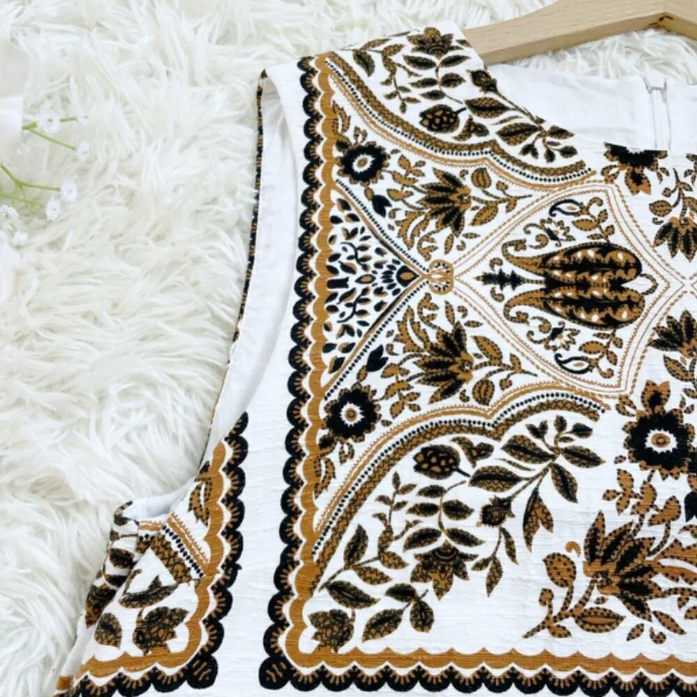 MAX MARA STUDIO Berto Suit Set (Dress+Matching Jacket) Moroccan-Tile Print US 6 - Image 6