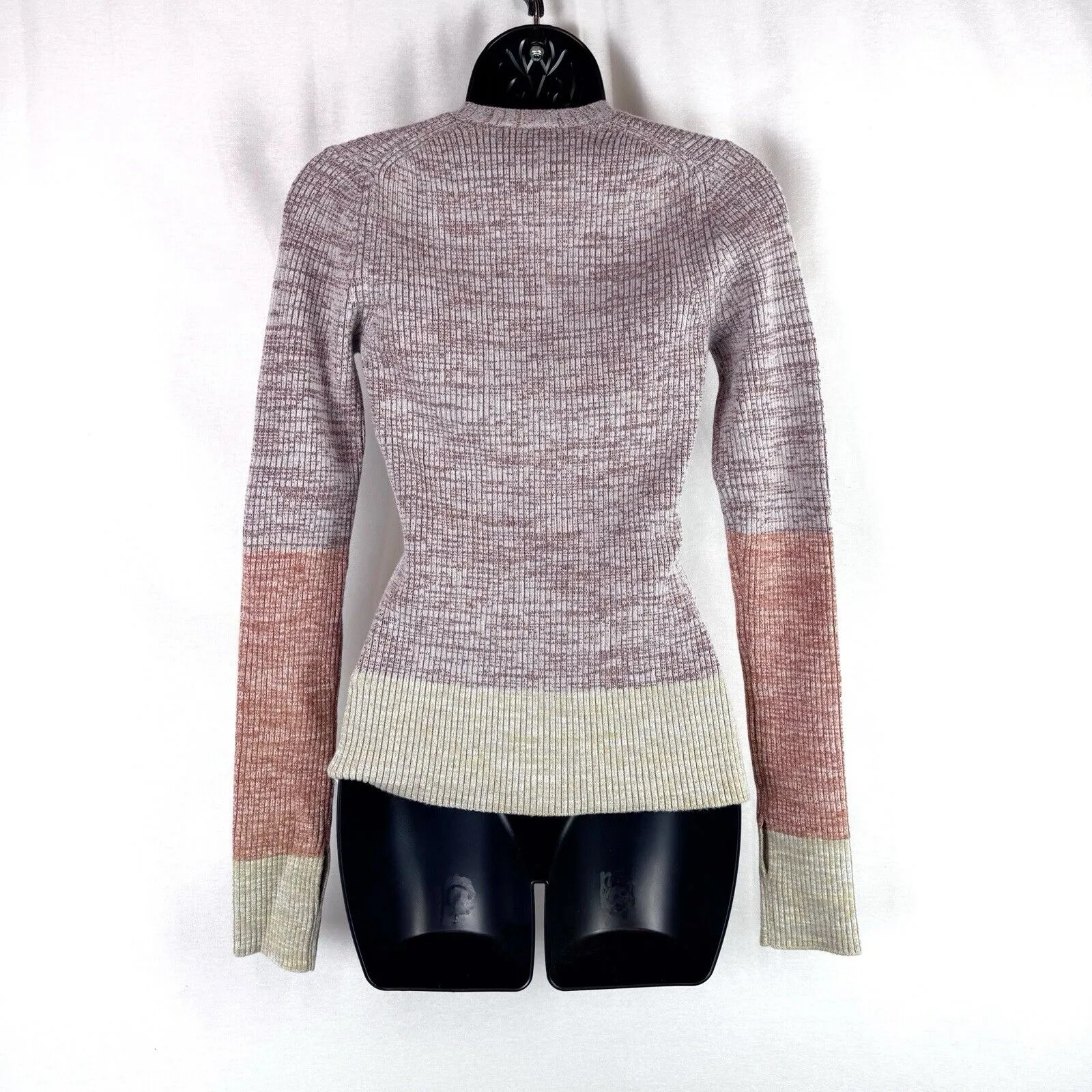 Ulla Johnson Posey Ribbed Knit Cardigan Sweater Pink Contrast Trim XS P - Image 4