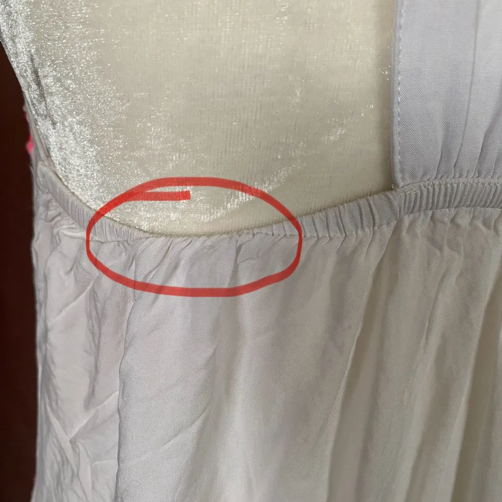 Solitaire Swim women's small pink and white racerback fringed swimsuit cover-up - Image 12