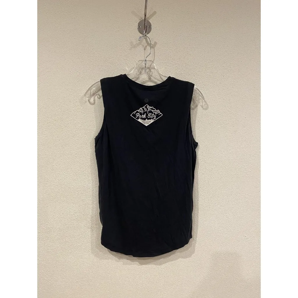 Lululemon Tank Top Womens Medium Black Park City Graphic Muscle Knot Shirt - Image 3