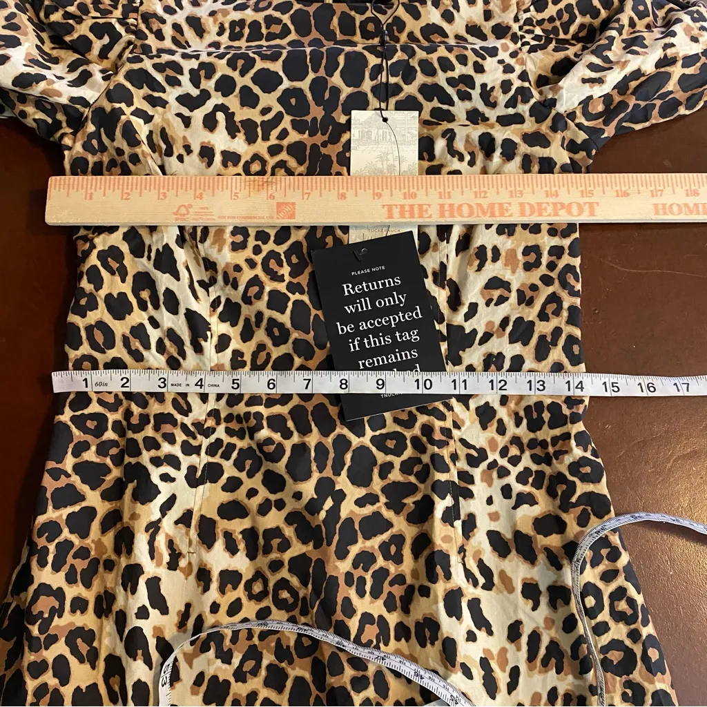 Tuckernuck x India Hicks Leopard Domino‎ Long Sleeve Mini Dress Animal Print XS - Image 8