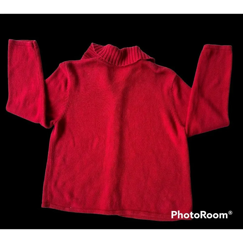 Tiara International Christmas Collection Reindeer Cardigan Sz L? Zippere… - Image 9