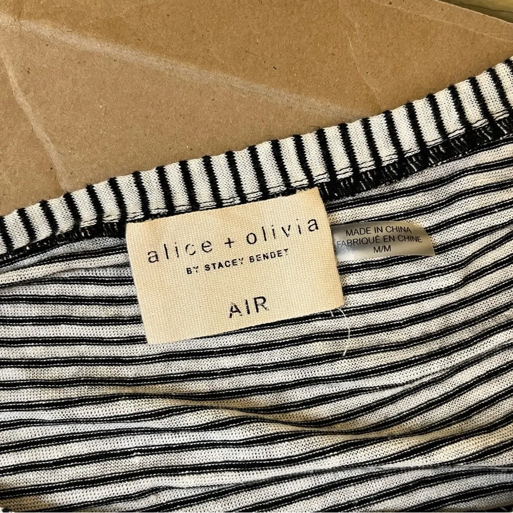 Stripe Linen Blend Long Sleeve Top - Image 7