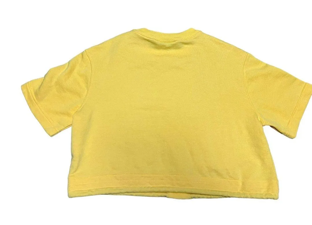 Nike Icon Clash semi cropped graphic top topaz yellow drawstring waist XS - Image 12