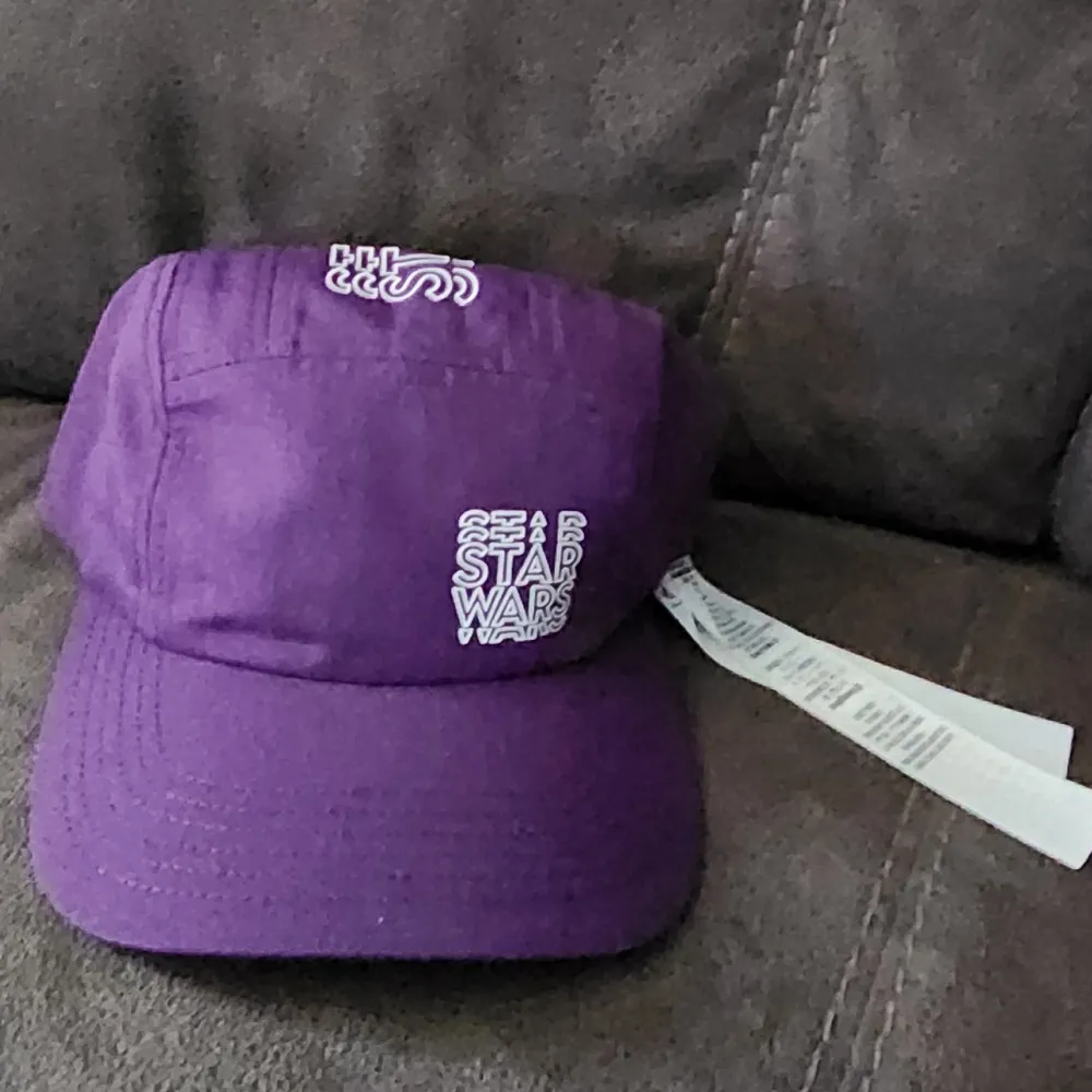 NWT Disney Star Wars Purple Logo Allover Adjustable 5 Panel Hat Cap 58CM Adult - Image 2