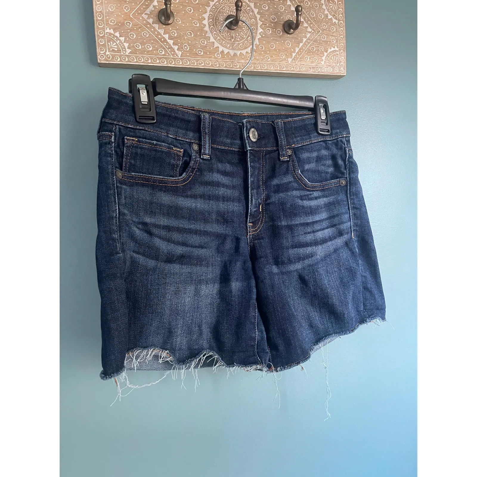 American Eagle Outfitters Midi Denim Jean Shorts - Image 3