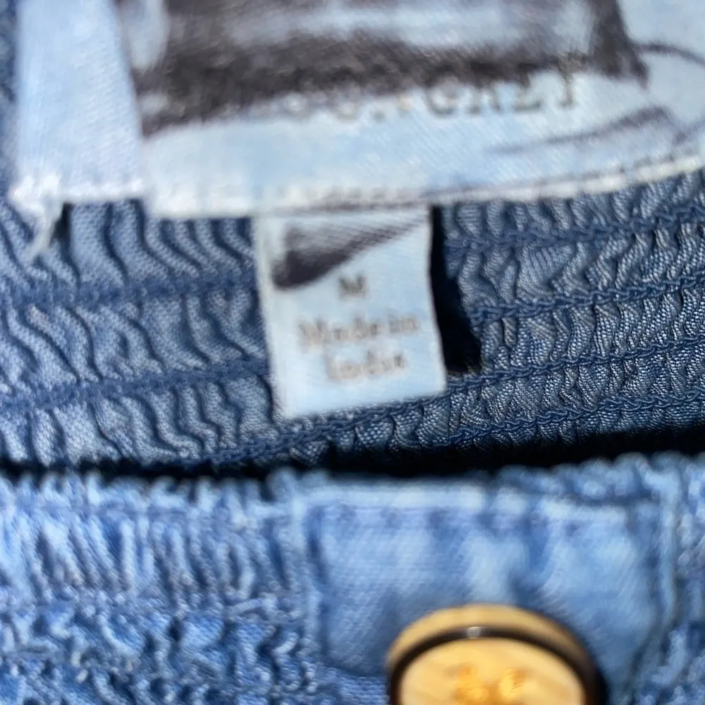 Denim dress with ruched top Blue Size M - Image 3