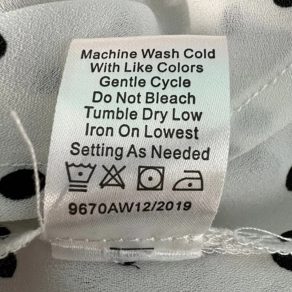 Tempted Los Angeles Womens Polka Dot Top 3X Flowy Career Party Event Dressy White - Image 10