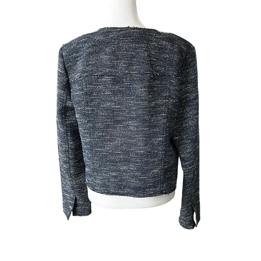 THEORY Ualana Tweed Open Front Blazer Sz 10 - Image 7