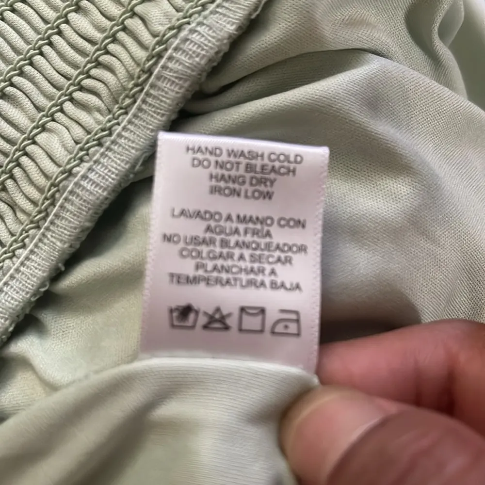 Love Tree  Green Solid Sleeveless Smocked Ruffle Jumpsuit (missing belt) - Image 10