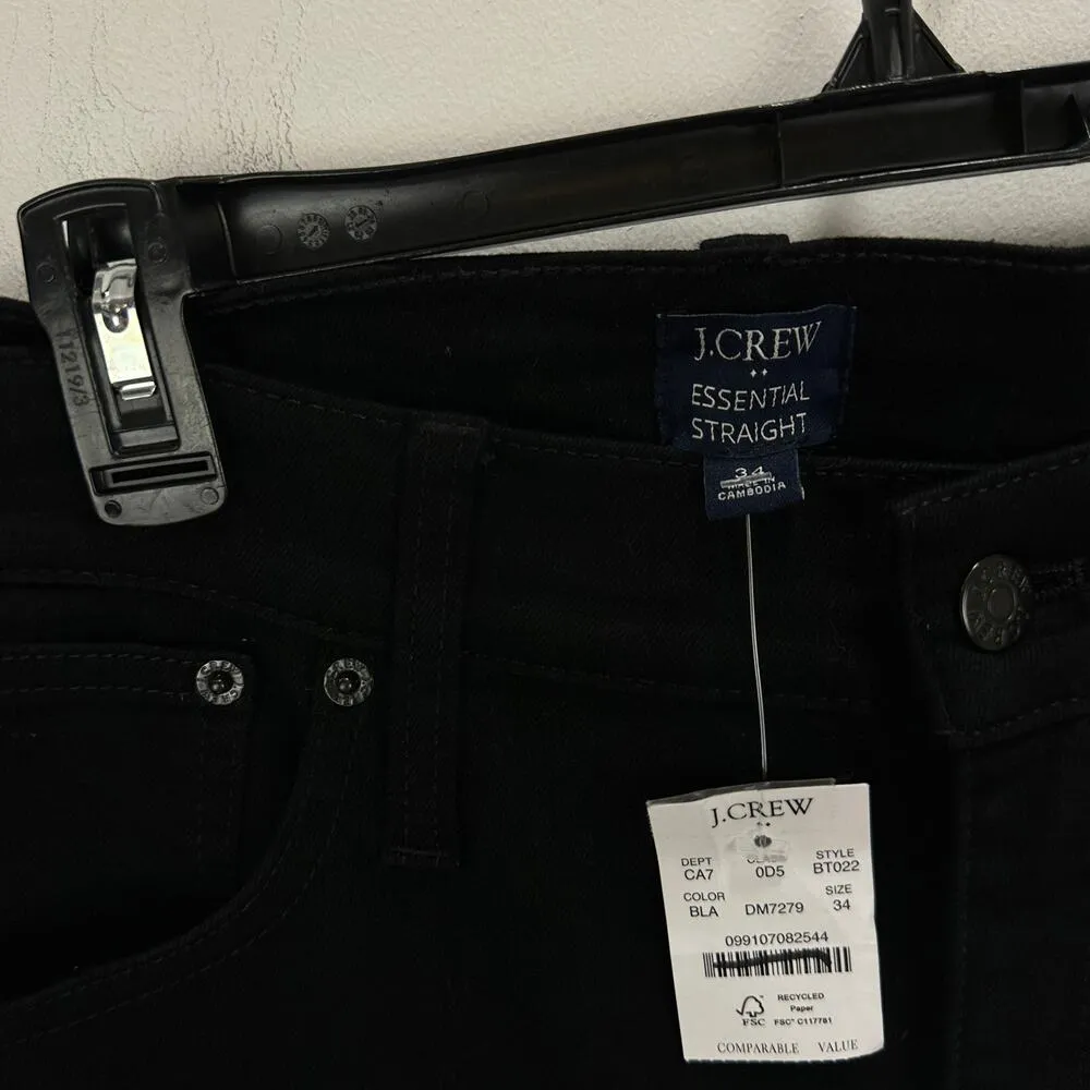 J.Crew Essential Straight Jean All Day Stretch Denim High Waist Black US 34 NWT - Image 7