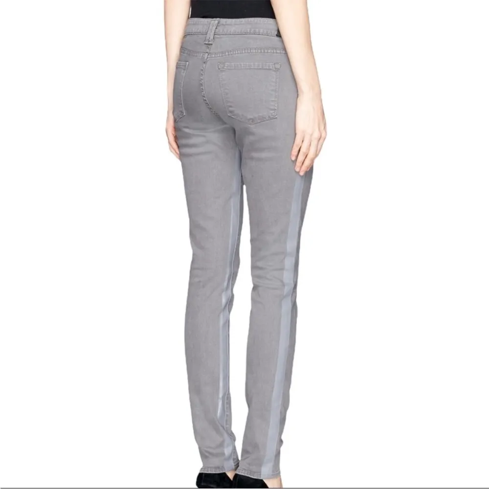 Vince Dylan waxed tuxedo stripe light gray skinny jeans size 27 - Image 2