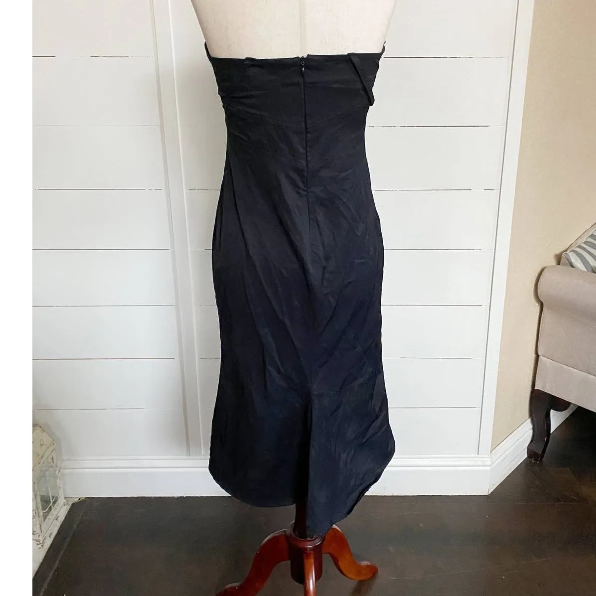 Flavio Castellani Black Lace Up Corset Strapless Bustier dress‎ Italian SZ 42 - Image 4