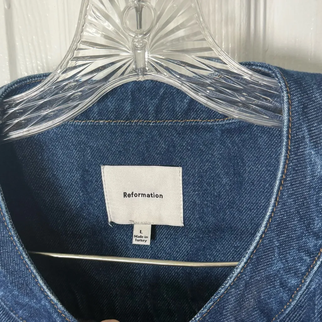 Reformation  Braxton Denim Jacket L - Image 8