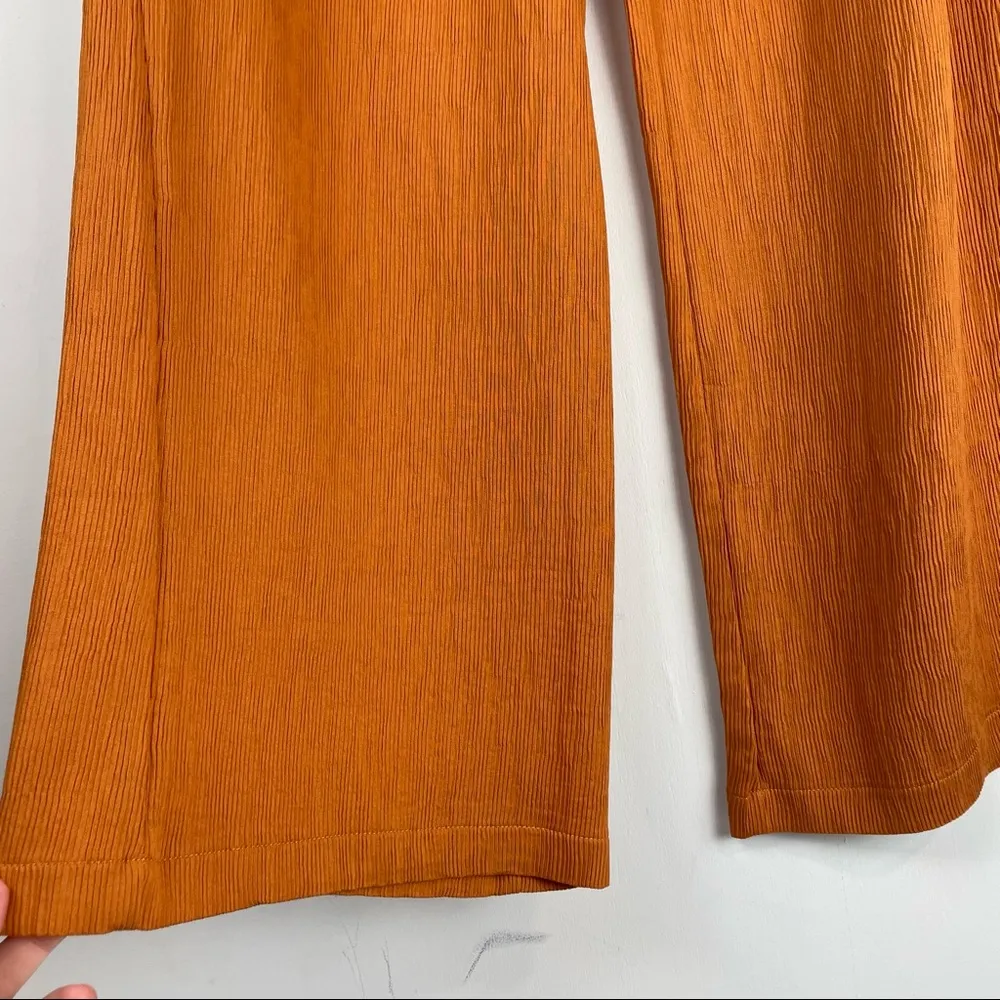 ASTR The Label Ribbed Wide Leg Crossover Tie Wrap Crop Asher Pants Sz Large - Image 6