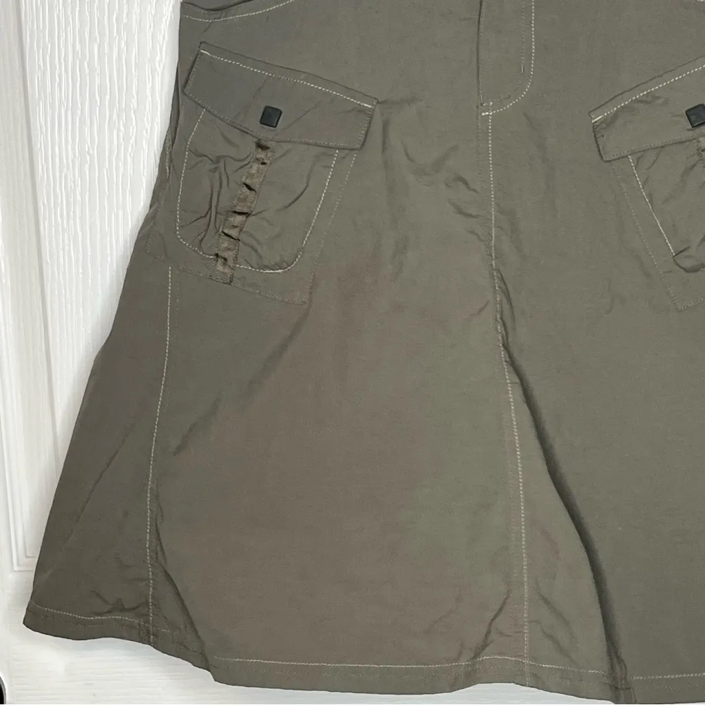 Mountain Hardwear Sz 4 Olive Green Nylon Skirt A-Line Outdoorsy - Image 3