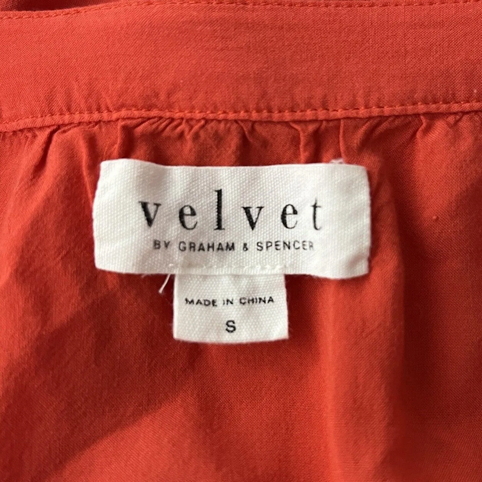 Velvet by Graham & Spencer Shirt Womens Small Red Orange‎ Blouse Office Casual Size M - Image 6