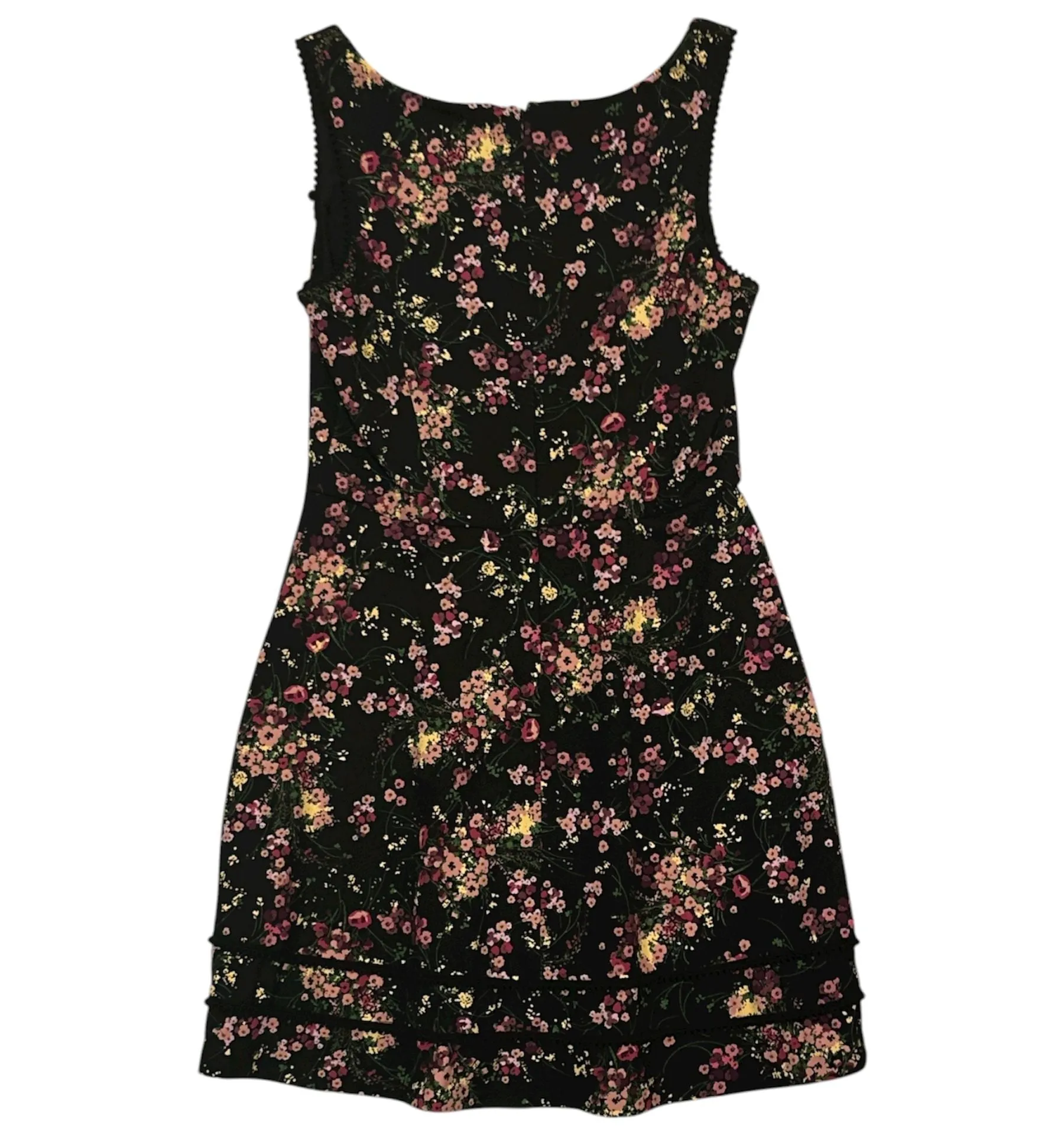 Kensie Women's Black Floral Print Sleeveless A-Line Dress Size 12 - Image 4
