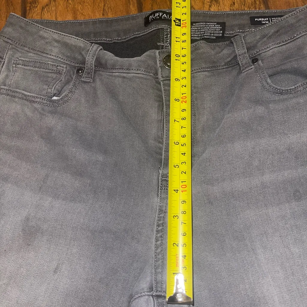 Buffalo David Bitton Charcoal stretch Skinny Jeans womans size 14 34 - Image 6