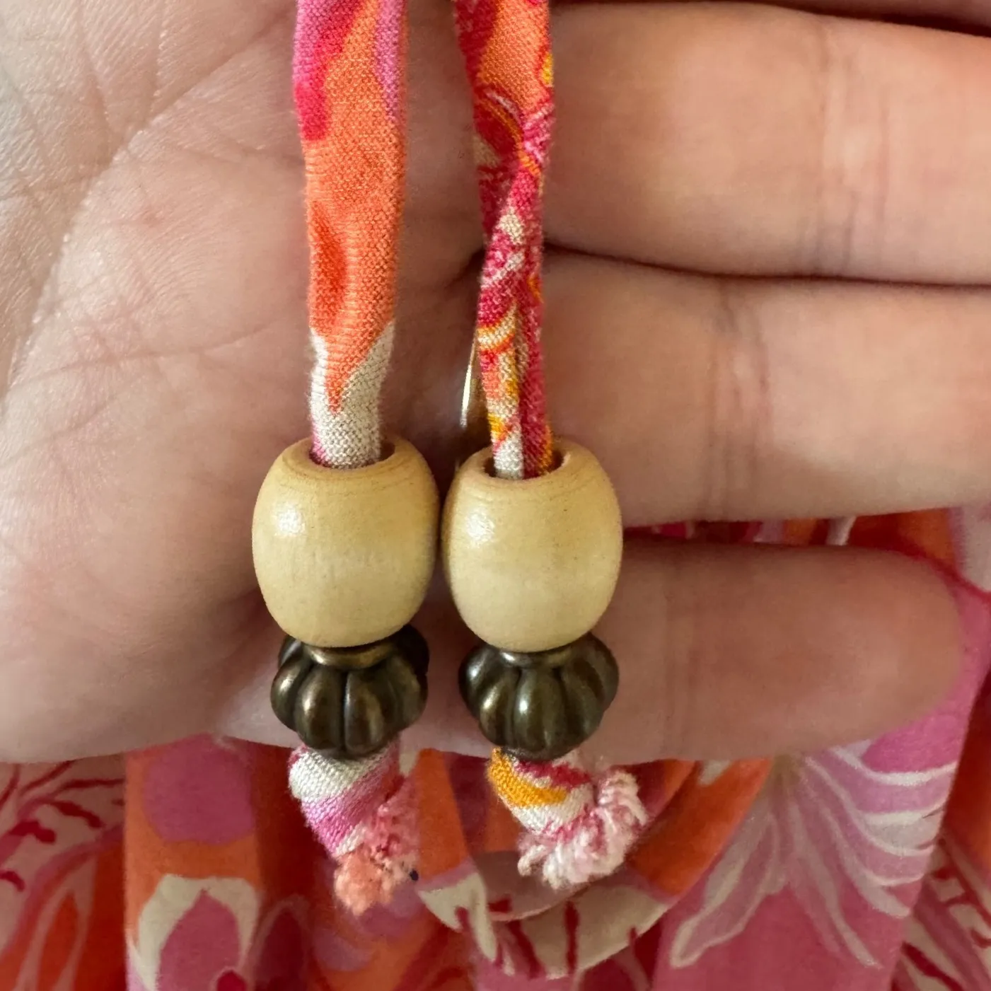 Bebop sz XS Women Pink Funky Floral VNeck Tassle Maxi Dress Beachy Boho Festival - Image 4