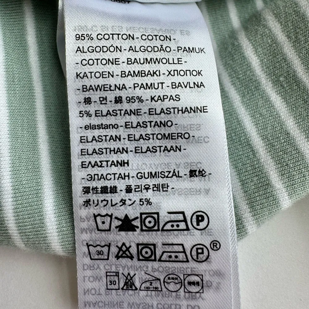 Women’s Levi’s Effortless Short Sleeve Striped Green Women's Top Size XL NWT - Image 13