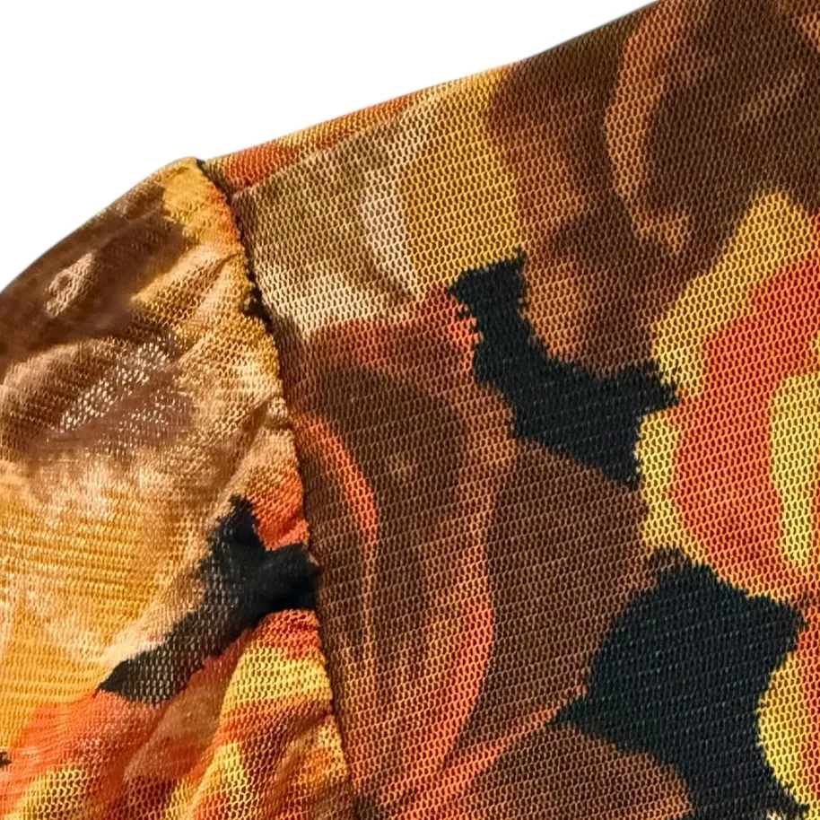 Jane + Delancey Floral Print Mock Turtleneck Mesh Long Sleeve Fall Size Small - Image 4