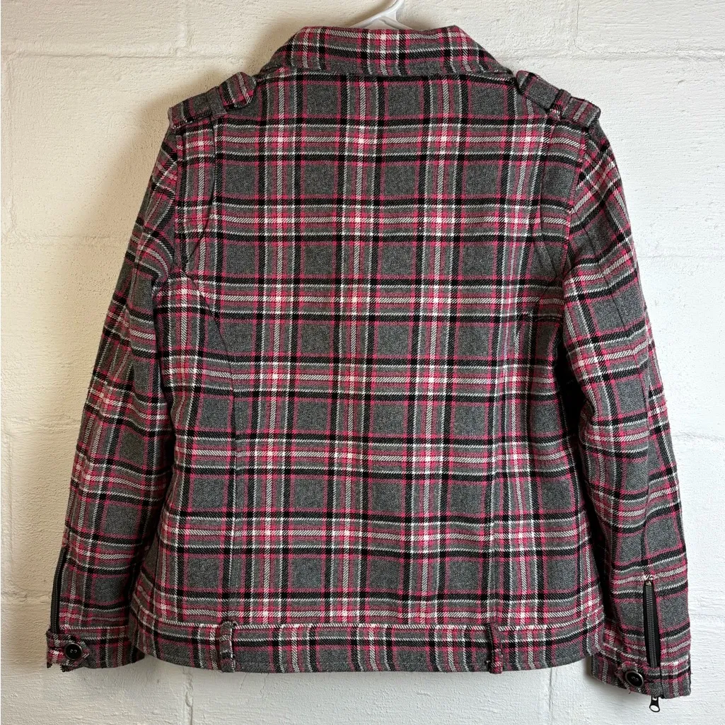 Vintage Y2K Globus Punk Rock Avril Lavigne Pink and Gray Cotton Coat Size XL - Image 13