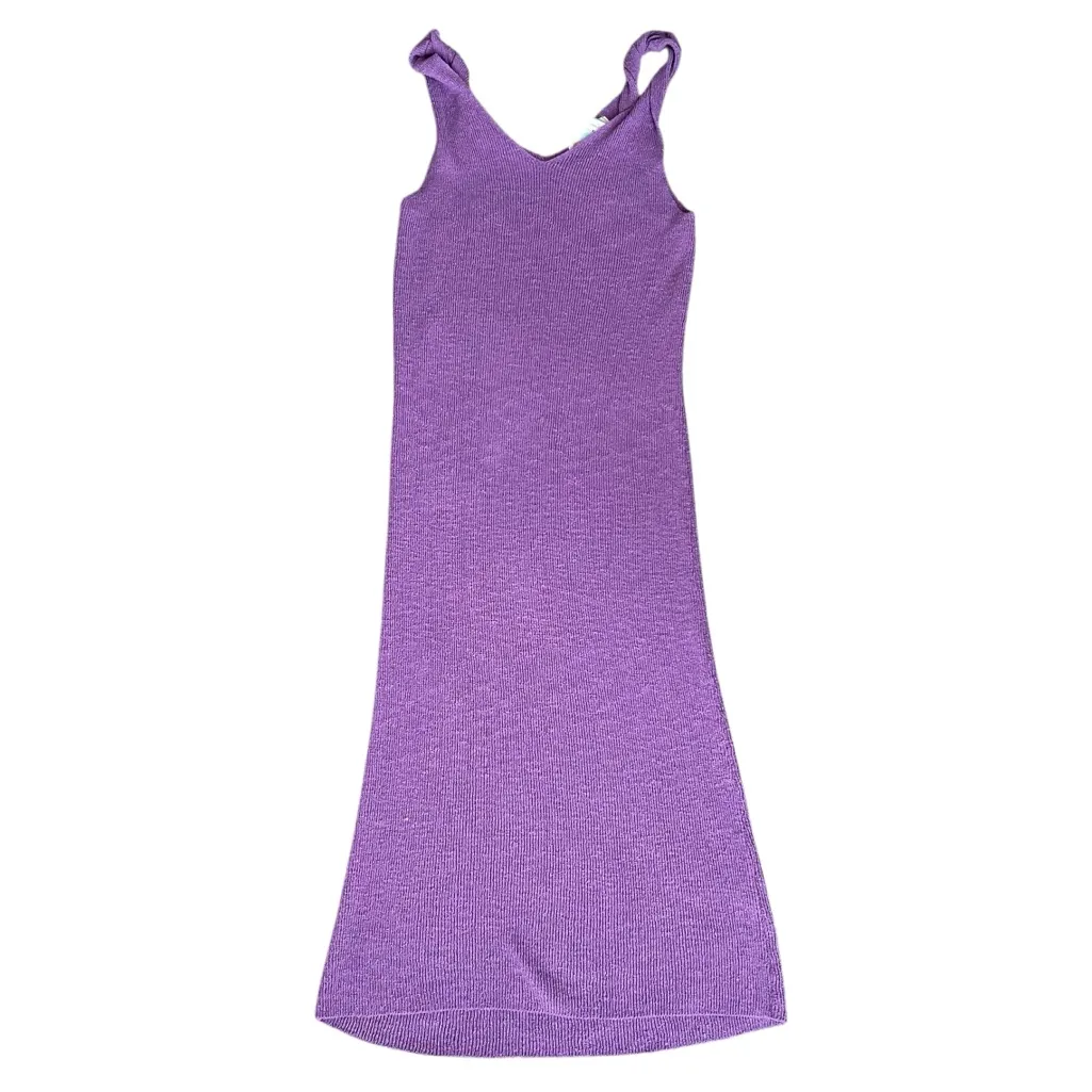 Free People Beach Women’s Kayla Purple Twist Shoulder Strap Sweater Midi Dress - Image 2