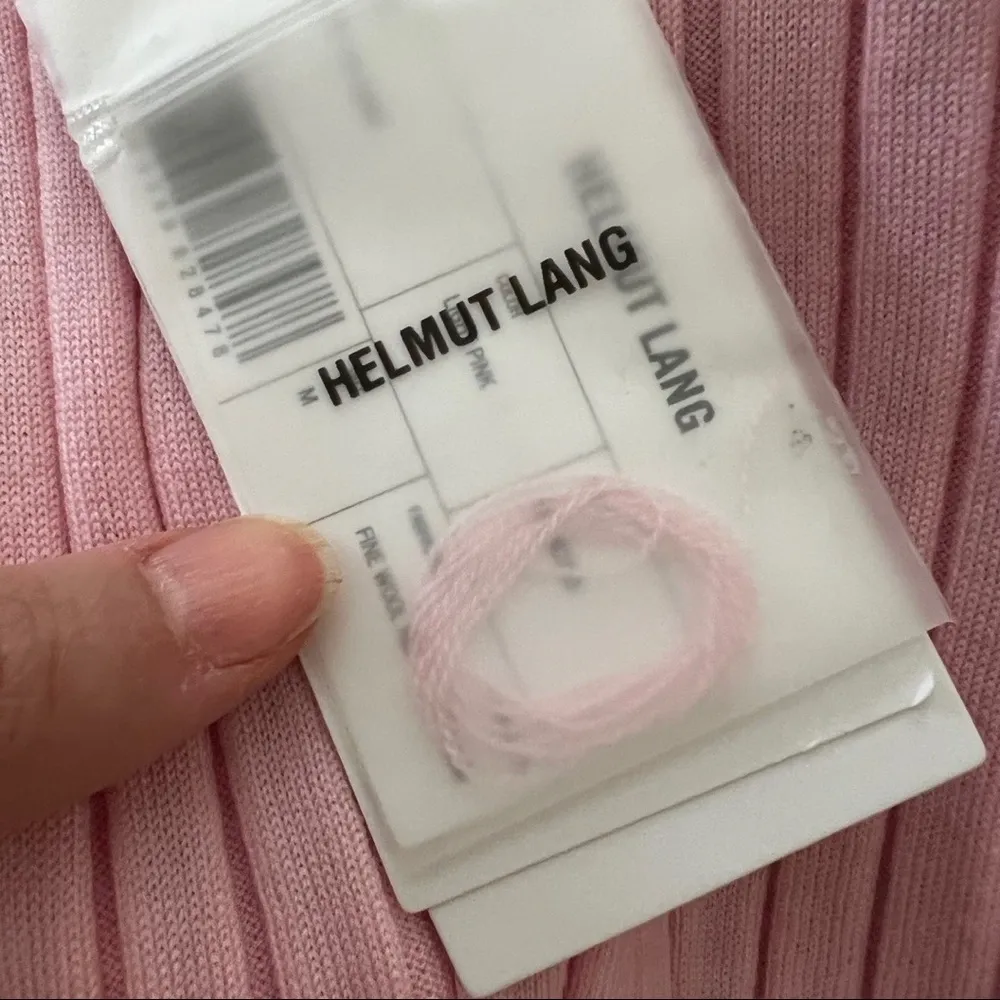 NWT HELMUT LANG Ribbed Wool Pink Mini Skirt | Size Medium - Image 70