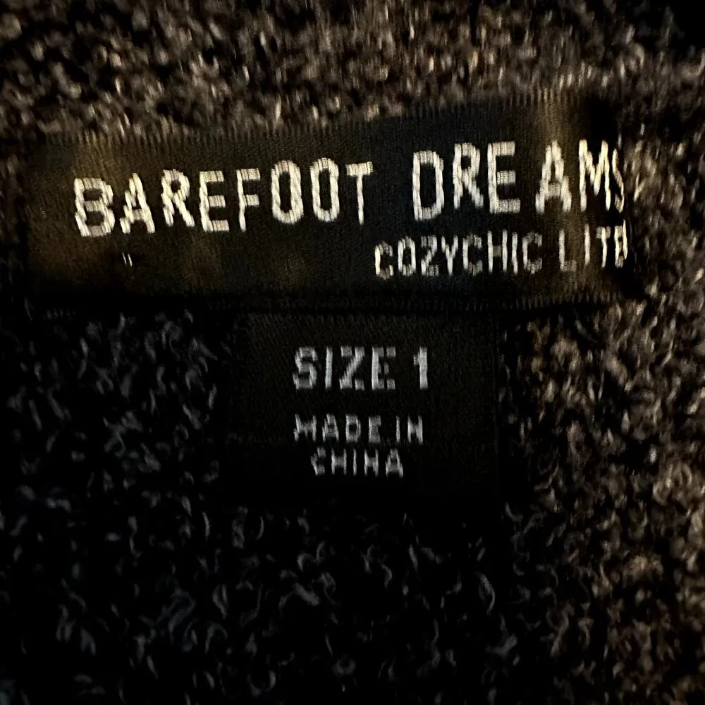 Barefoot Dreams Cozychic Lite Essentials Cardigan Tie Waist Pockets Black 1 - Image 3