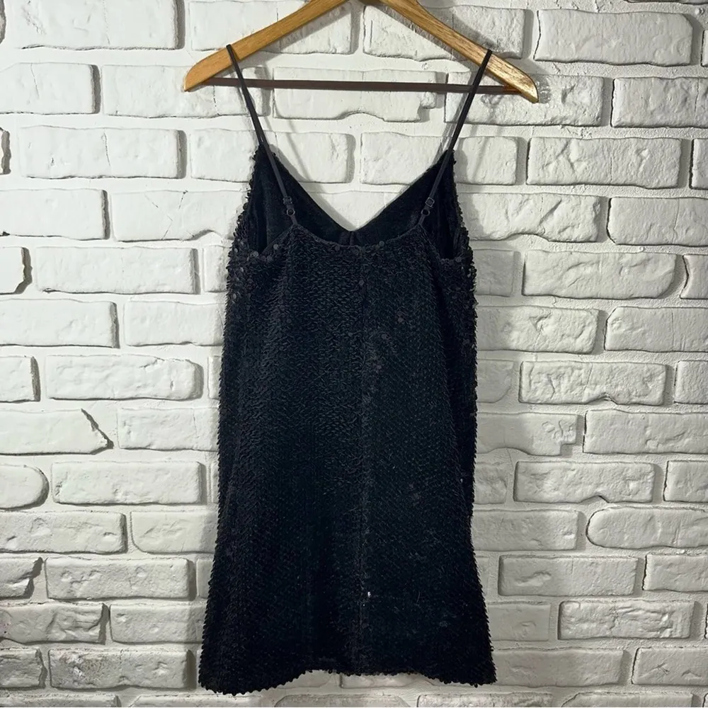 DO + BE Velvet Sequin Matte Black Dress Size Small - Image 6