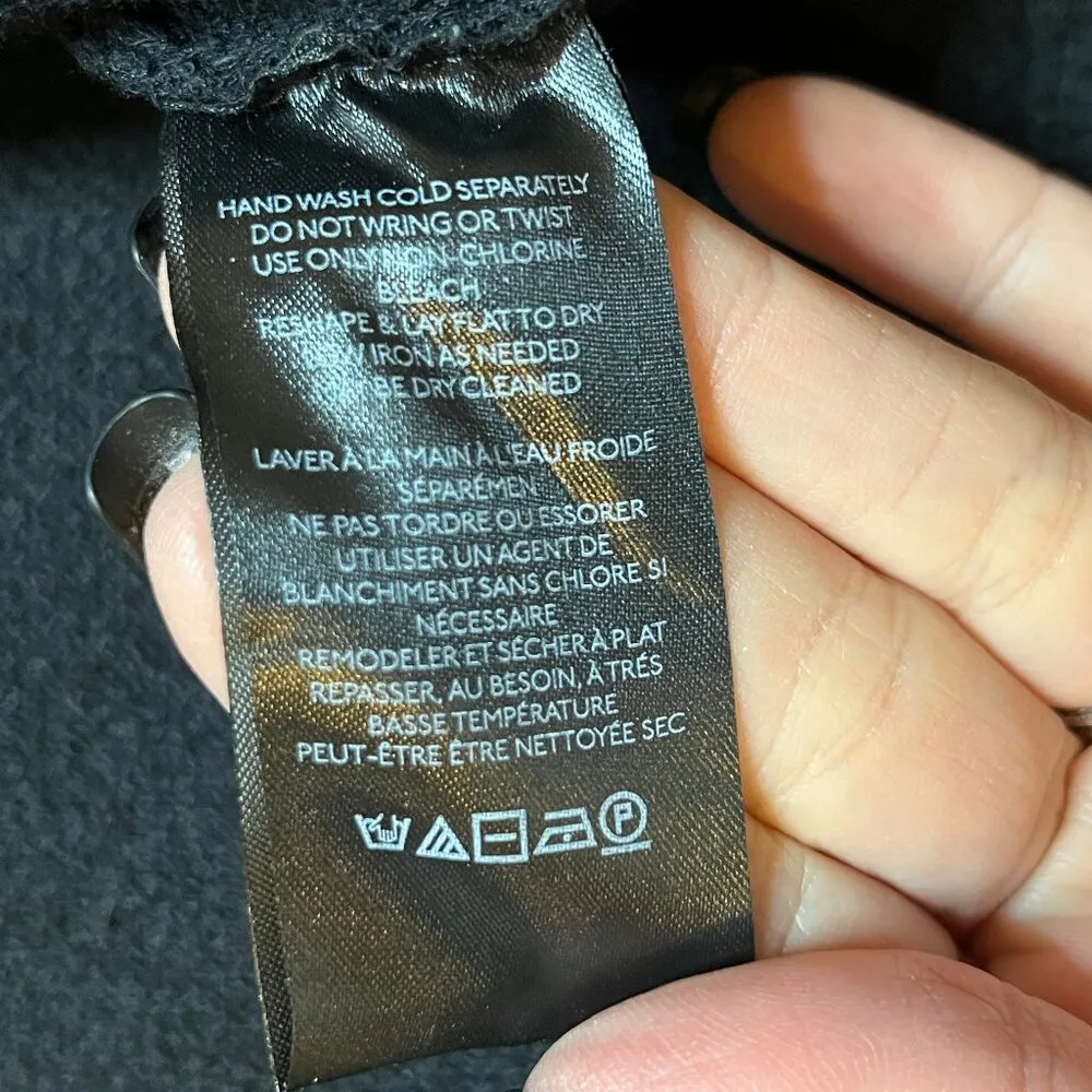 Free People Ottoman Slouchy Mock-neck Sweater Black SZ XS/M Slight Ribbed Boxy - Image 9