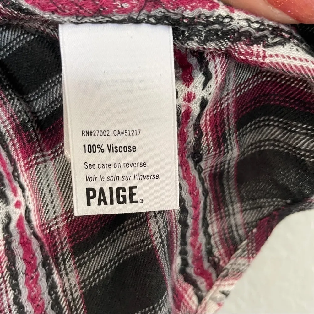 PAIGE Western Plaid Button Up Small - Image 7