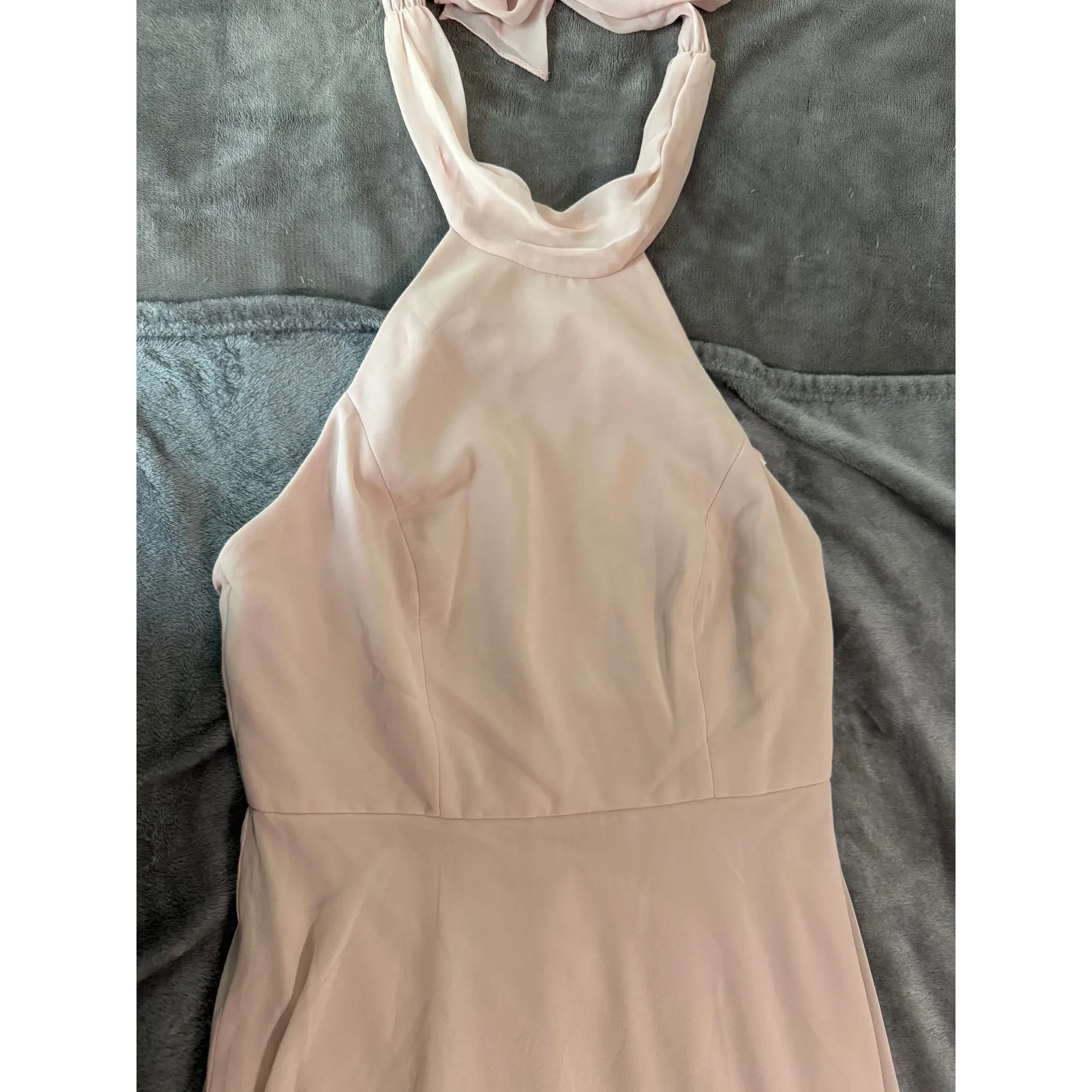 After‎ Six High Neck Halter Backless Maxi Dress Cameo 1545 Size 10R NWT Glam Tan - Image 8