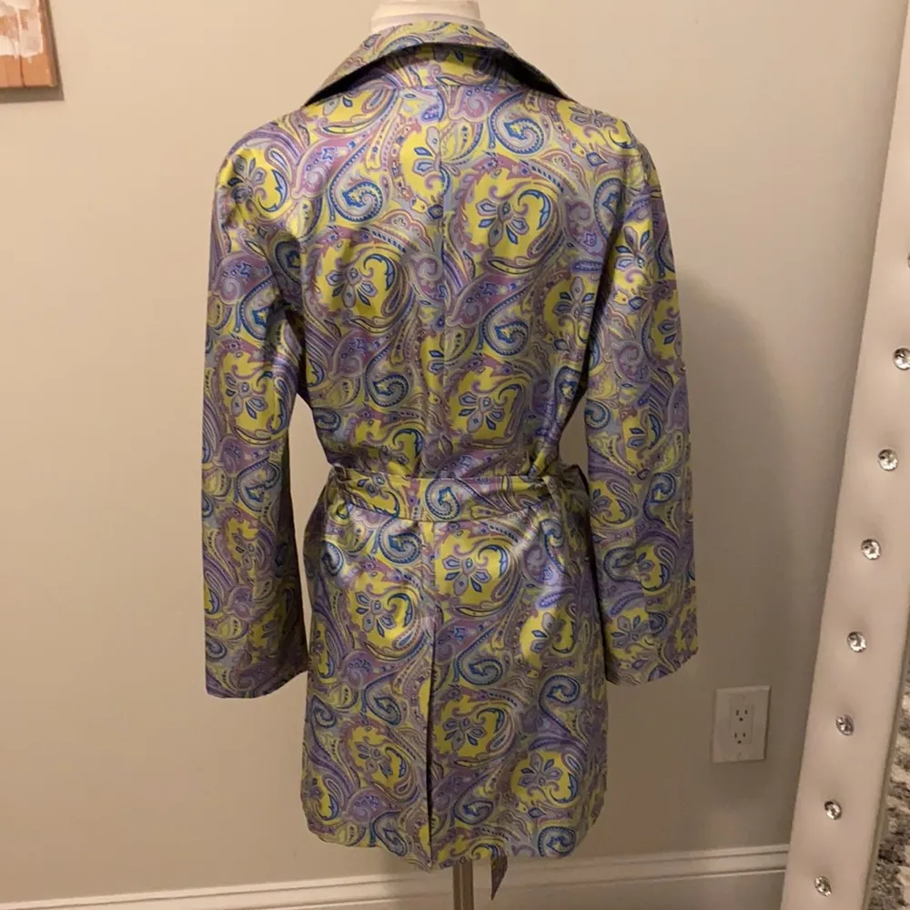 J. McLaughlin Silk Paisley Print Trench Coat - Image 2