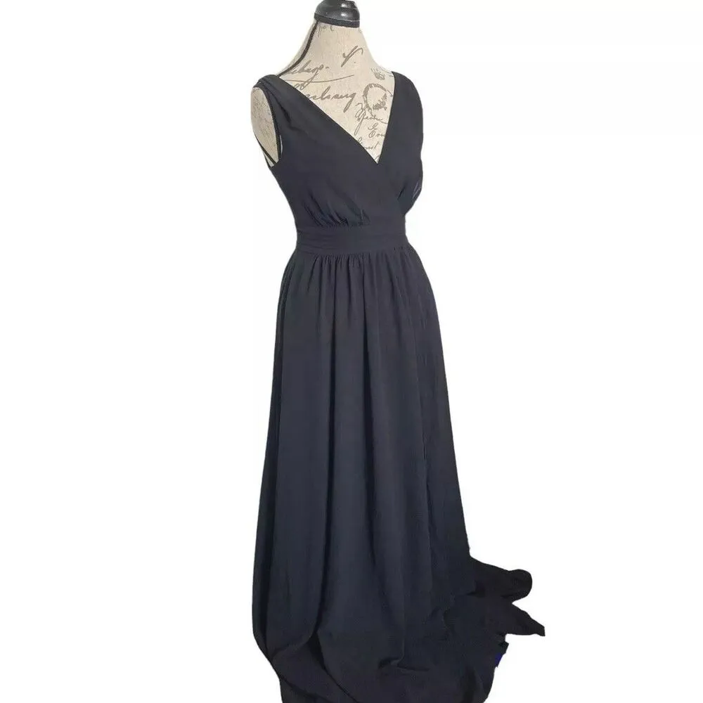 LULUS Dress Sz Small Maxi Gown Formal Party Festival Classy Elegant Cocktail, Black - Image 4