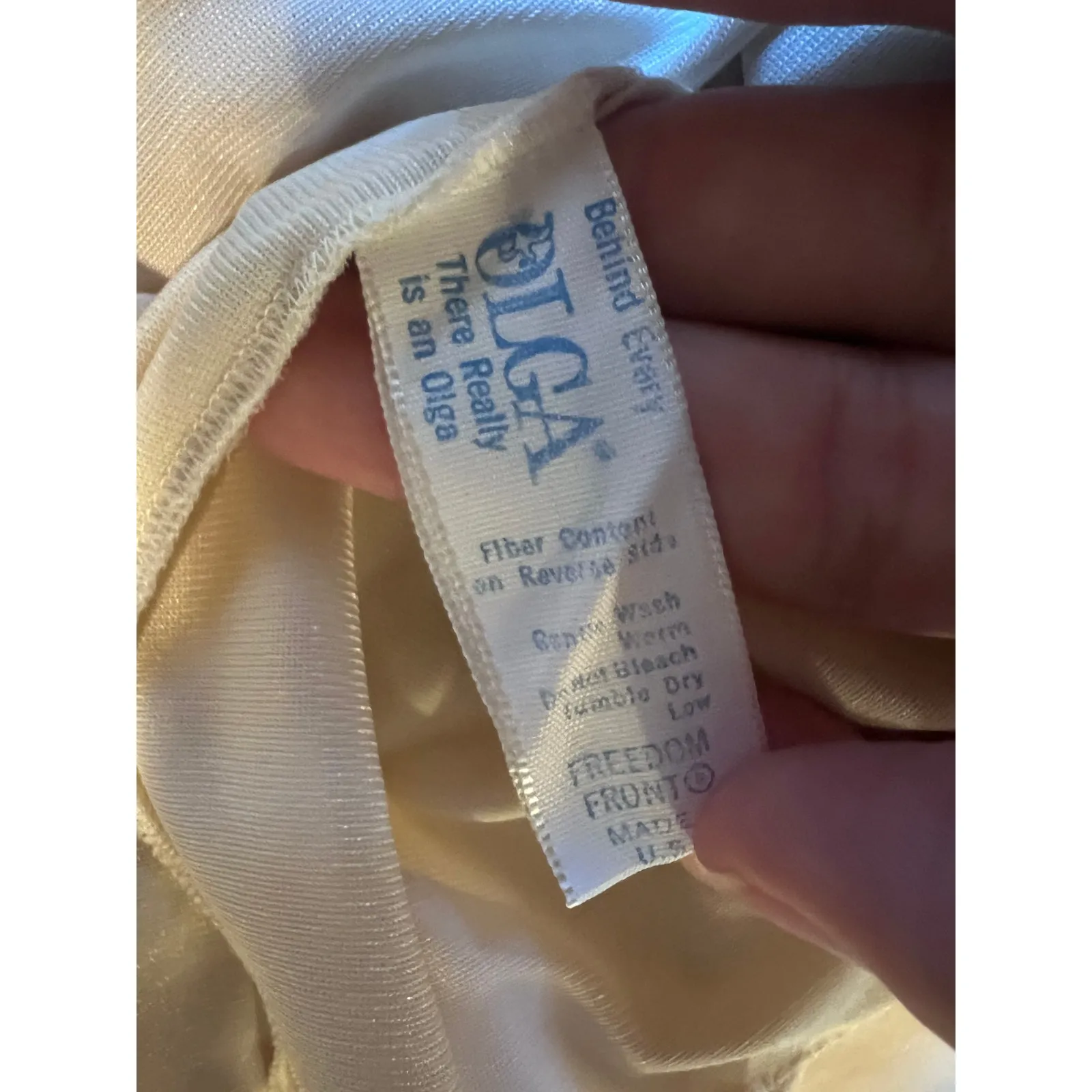 Vintage Nightgown Long Ivory Olga Size Medium Satin Slip dress Cottagecore fairy - Image 9