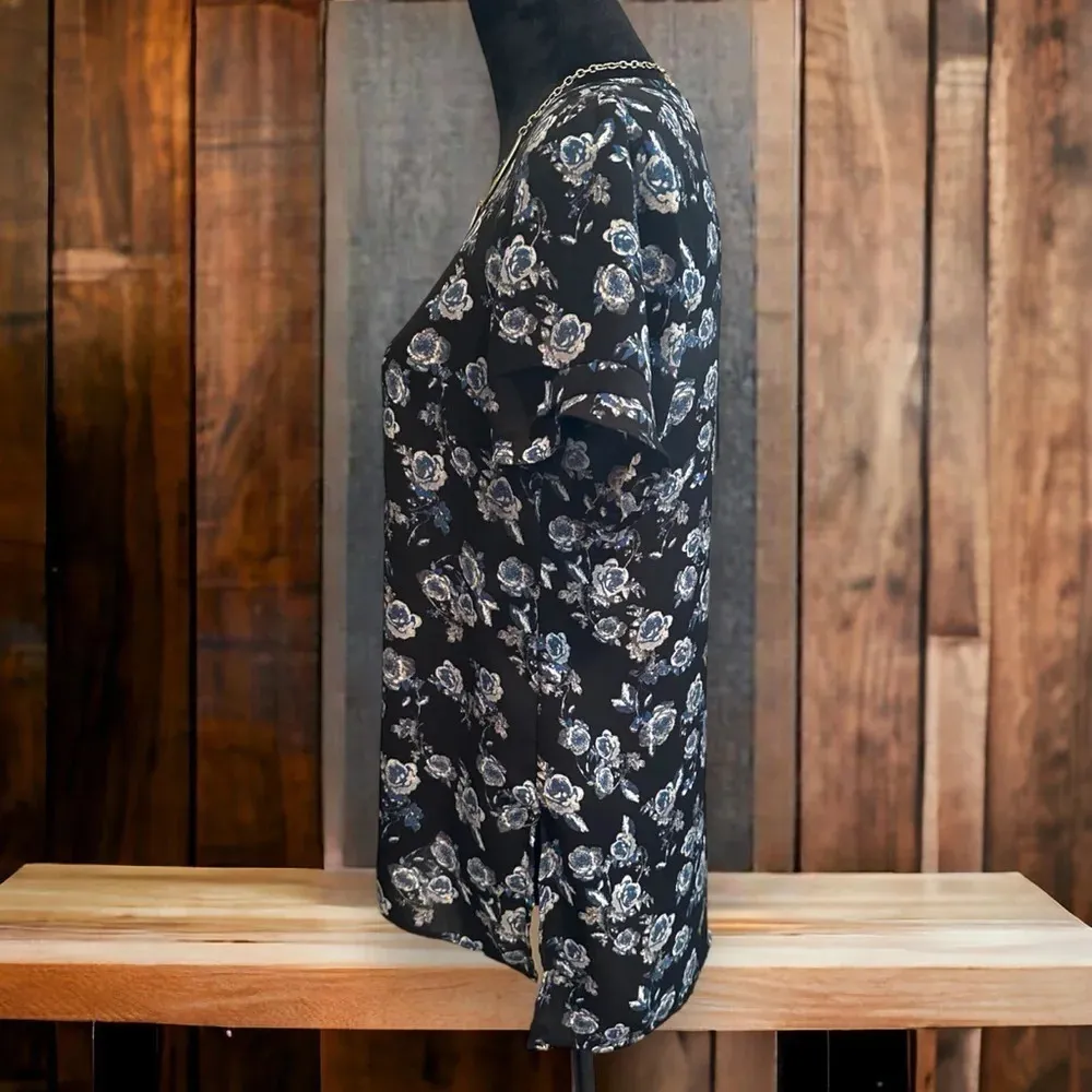 dr2 by daniel rainn floral high low blouse navy blue small‎ - Image 5