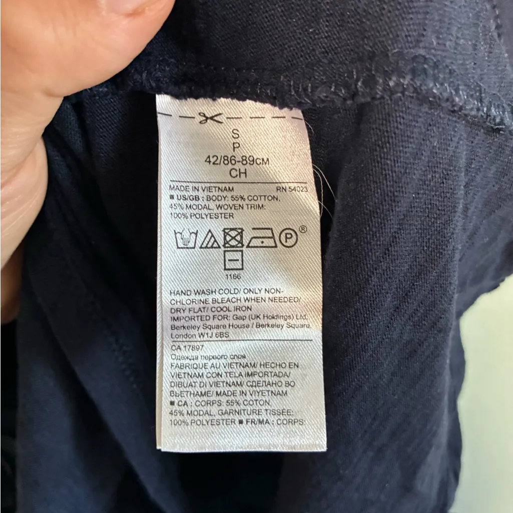 Banana Republic Navy Ruffle Sleeveless Cotton Blend Blouse Sz S - Image 5