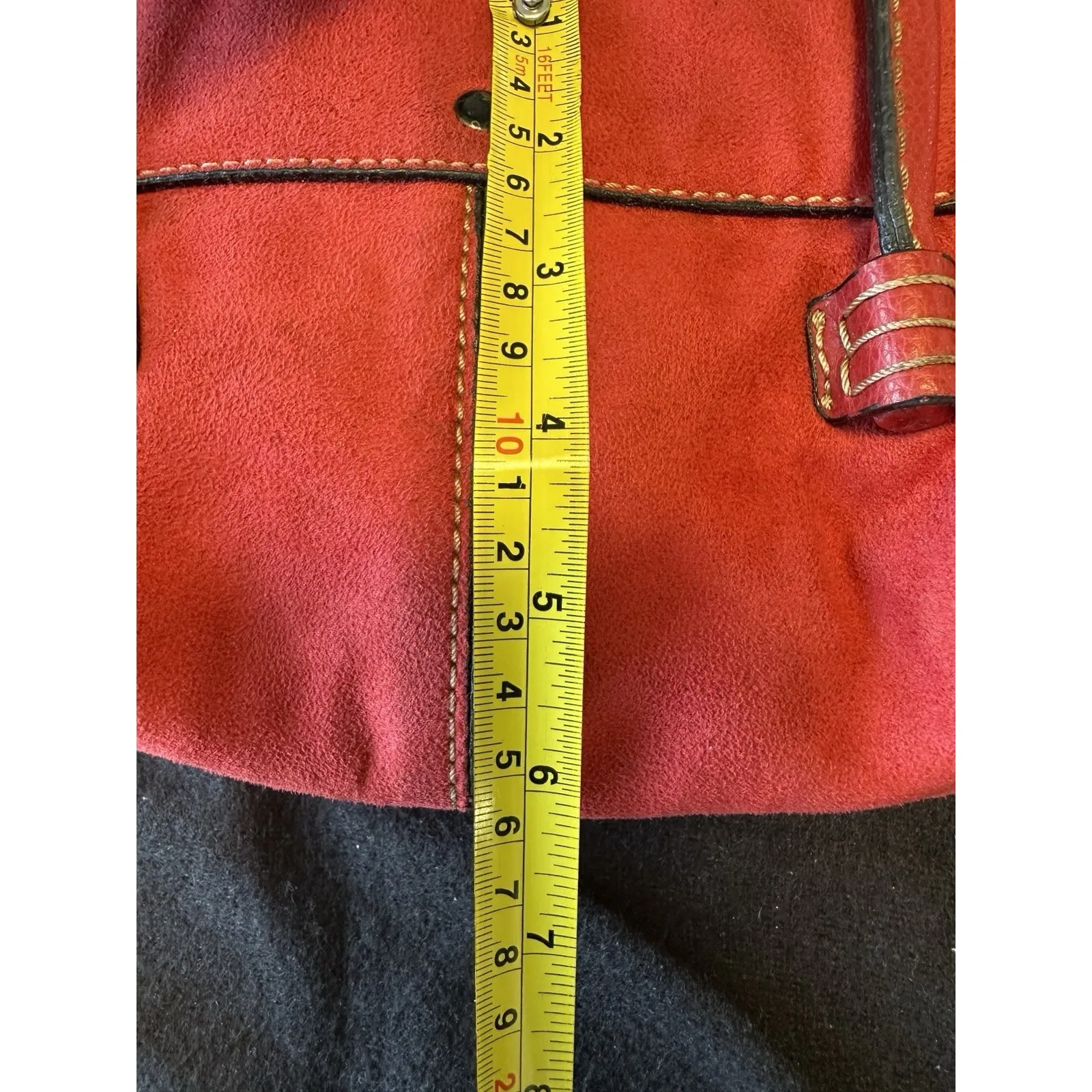 TOD'S Red‎ Suede Shoulder Bag - Image 8