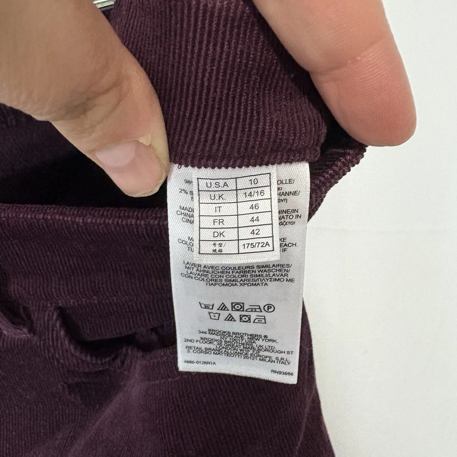 Brooks Brothers Women’s 10 Straight Leg Pants Burgundy Red Corduroy Natalie Fit - Image 6