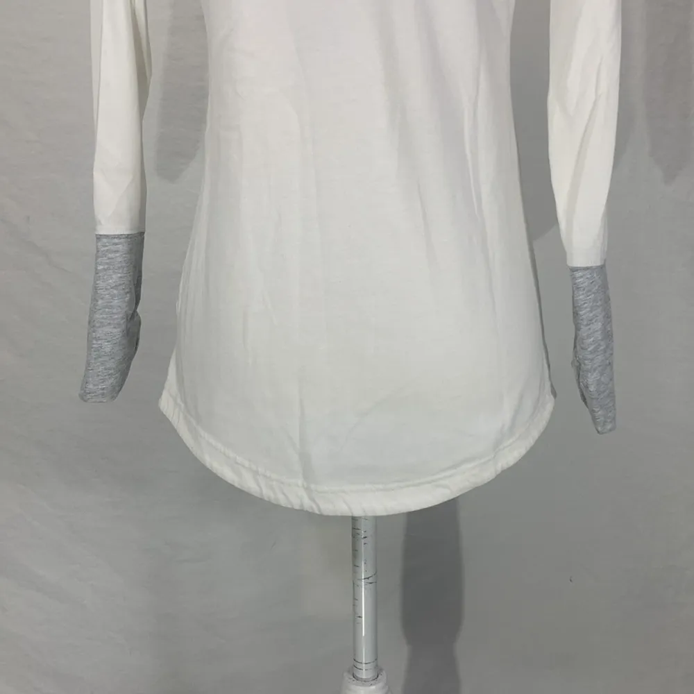 Puma Lightweight White and Gray Longline Pullover Hoodie Size Small - Image 11