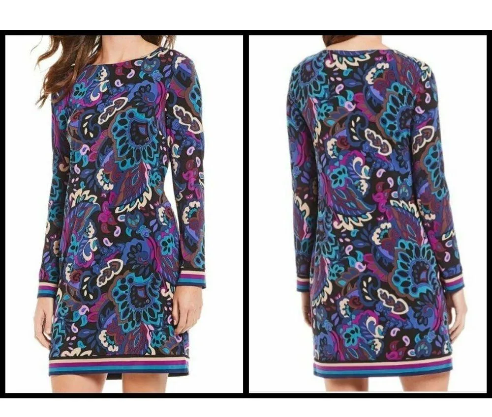 💕TRINA TURK💕 Paisley Print Long Sleeve Dress - Image 3