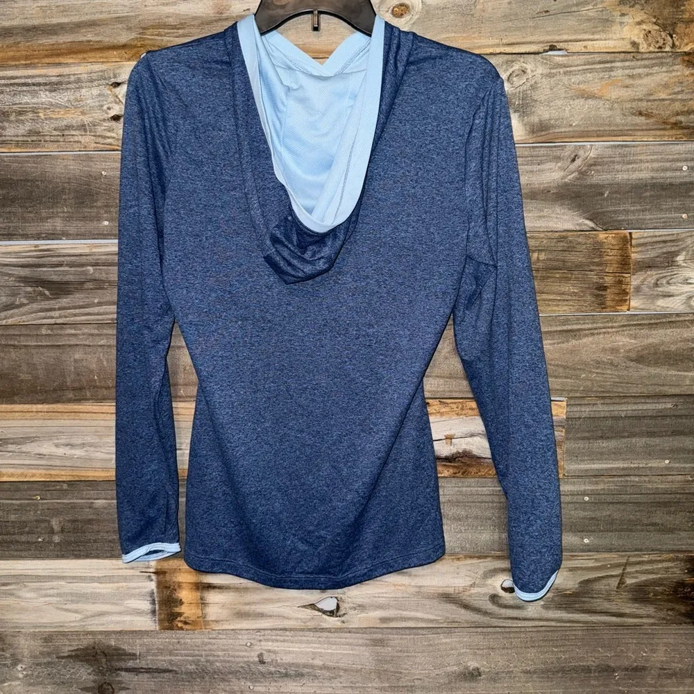 The North Face Reactor FlashDry Pullover Hoodie S Blue Lightweight Active Jersey - Image 6