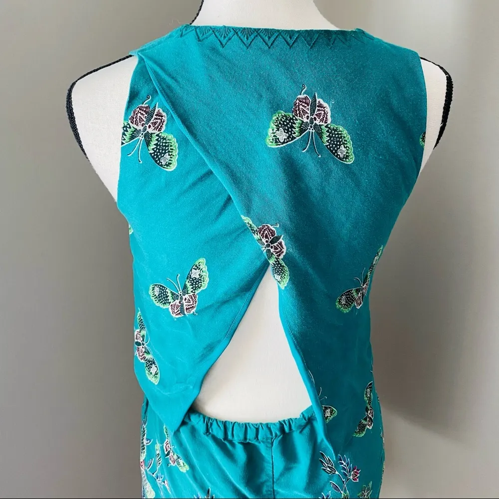 Elevenses By Anthro. Papillion Romper Green Sz XS - Image 4