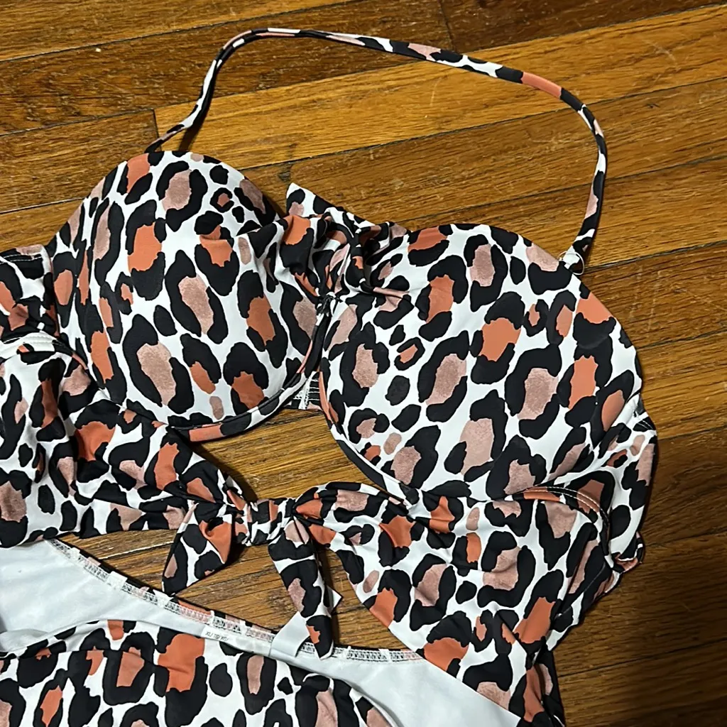 Bar III Run Wild Monokini, Leopard Print, XL - Image 2